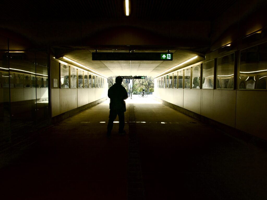 A tunnel underneath a metro station, Ottawa (nov. 2023)